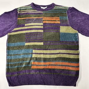 Steve Harvey Striped NWT Men Sweater Pullover  Striped L Purple